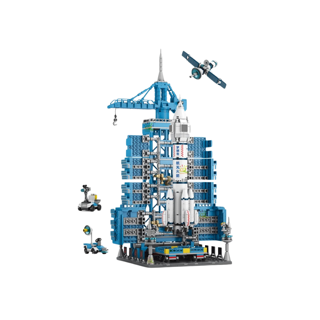 HUIQIBAO Aviation Spaceport Model Space Shuttle Rocket Launch Center Construction Building Blocks MOC Spaceship Kids Bricks Toy