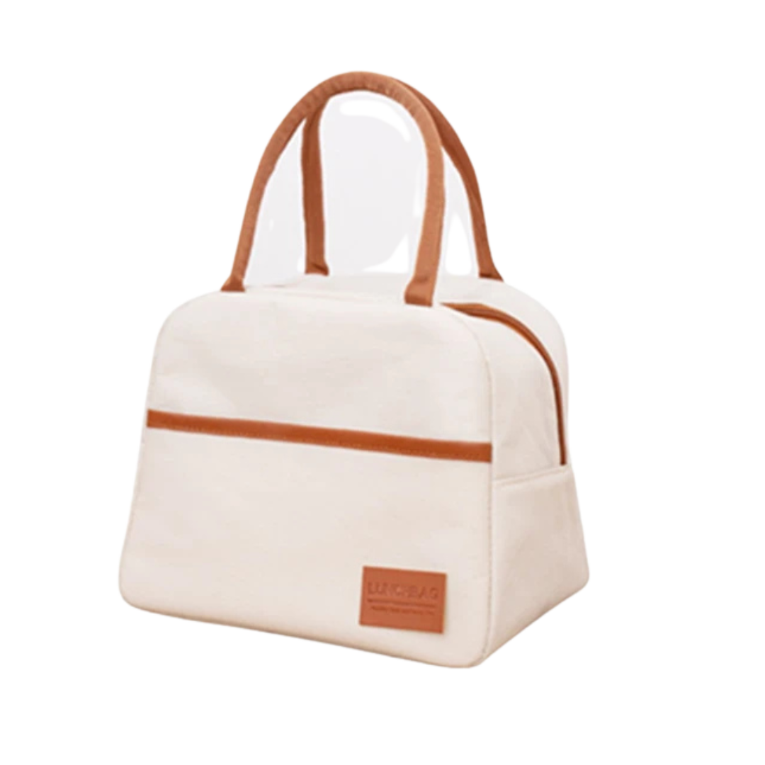 4 Shapes Beige Simple Lunch Bags Girls Large-capacity Japanese Bentro Bag Insulated Thermal Portable for Travel Picnic