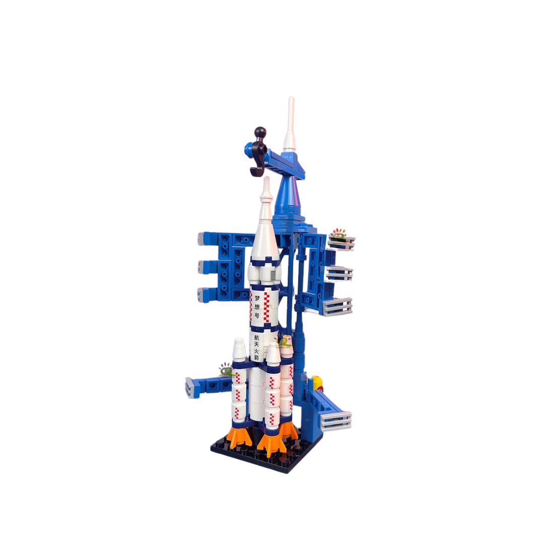 HUIQIBAO Aviation Spaceport Model Space Shuttle Rocket Launch Center Construction Building Blocks MOC Spaceship Kids Bricks Toy