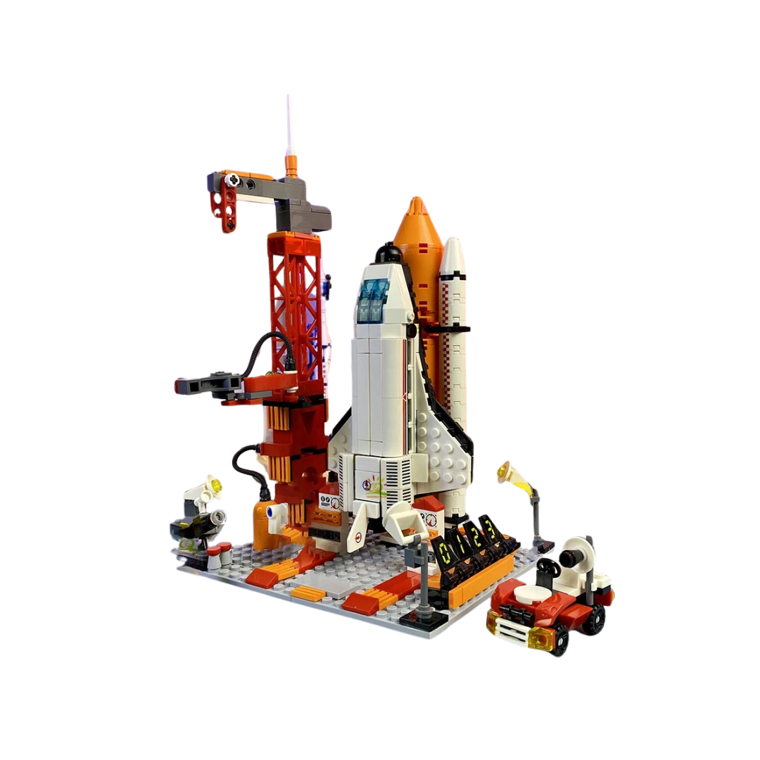 HUIQIBAO Aviation Spaceport Model Space Shuttle Rocket Launch Center Construction Building Blocks MOC Spaceship Kids Bricks Toy