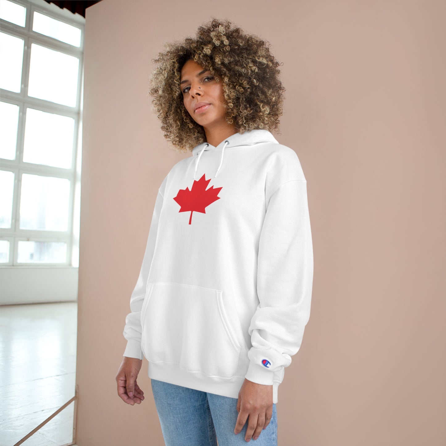 Red Maple Leaf Champion Hoodie - Canadian Pride Sweatshirt