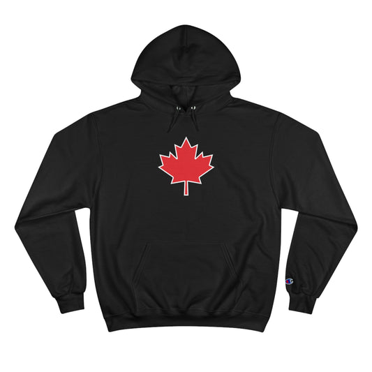 Red Maple Leaf Champion Hoodie - Canadian Pride Sweatshirt