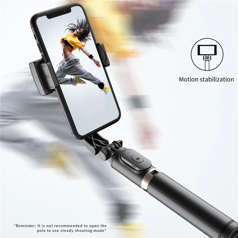 Roreta 2024 NEW Gimbal Stabilizer Selfie Stick Foldable Wireless Tripod with Bluetooth Shutter Monopod for IOS Android