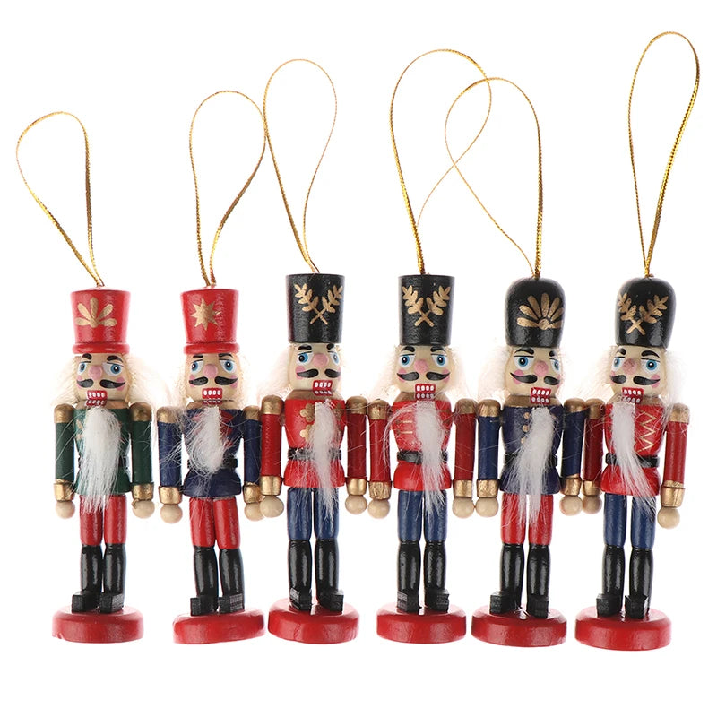 2020 Year 10cm Wooden Nutcracker Doll Soldier Puppet Christmas Kids Gifts New Year Christmas Tree Pendant Ornaments Decoration