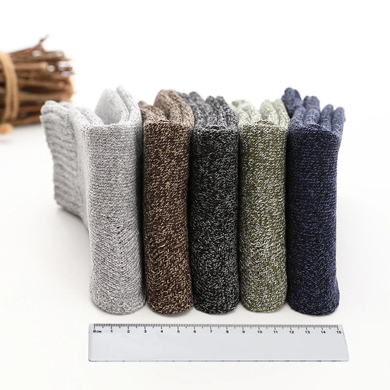 5 Pairs Thicken Wool Socks Men High Quality Towel Keep Warm Winter Socks Cotton Christmas Gift Socks For Man Thermal Size 38-45