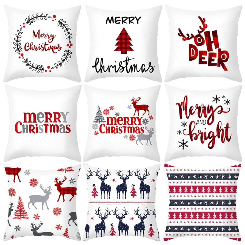 45cm Christmas Cushion Cover Navidad Merry Christmas Decorations For Home 2024 Xmas Noel Cristmas Ornaments New Year Gifts 2025