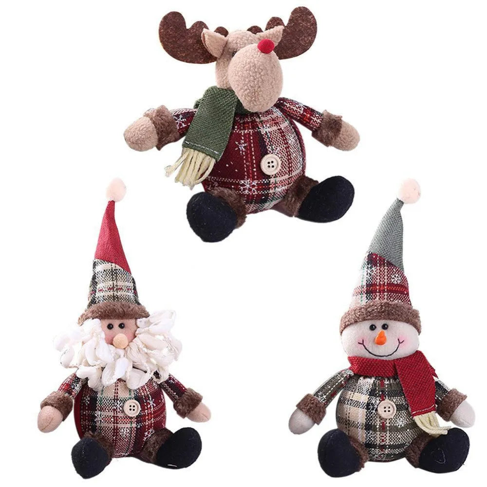 Christmas Dolls Santa Claus Snowman Elk Toys Xmas Figurines Red Xmas Tree Ornament Christmas Decorations For Home  navidad 2021