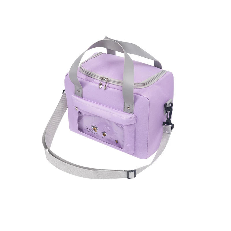 High-Capacity Insulated Oxford Cloth Lunch Bag Portable Crossbody Thermal Picnic School Food Container Bento Box Cooler Bags