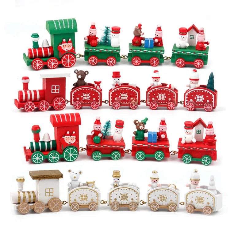 Wooden/Plastic Train Christmas Ornament Merry Christmas Decoration For Home 2024 Xmas Gifts Noel Natal Navidad New Year 2025