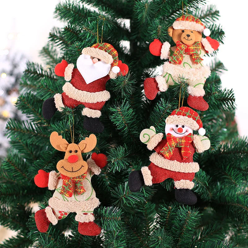 2023 Happy New Year Xmas Ornaments Diy Xmas Gift Santa Claus Snowman Tree Pendant Doll Hang Decorations for Navidad Home Decor