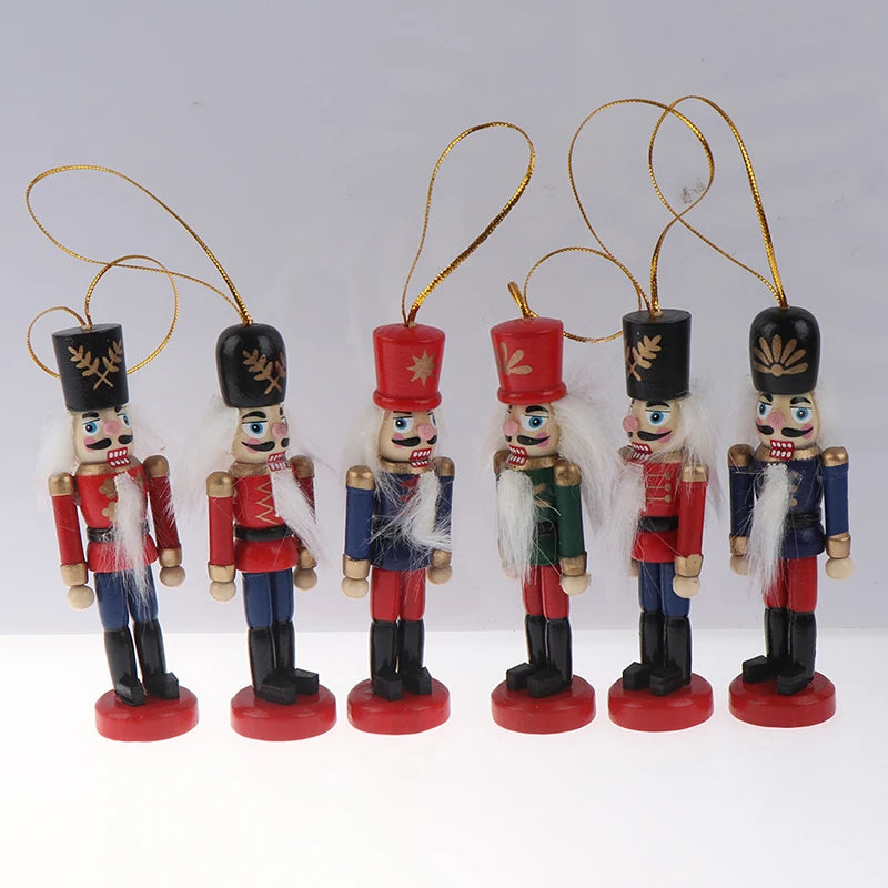 2020 Year 10cm Wooden Nutcracker Doll Soldier Puppet Christmas Kids Gifts New Year Christmas Tree Pendant Ornaments Decoration