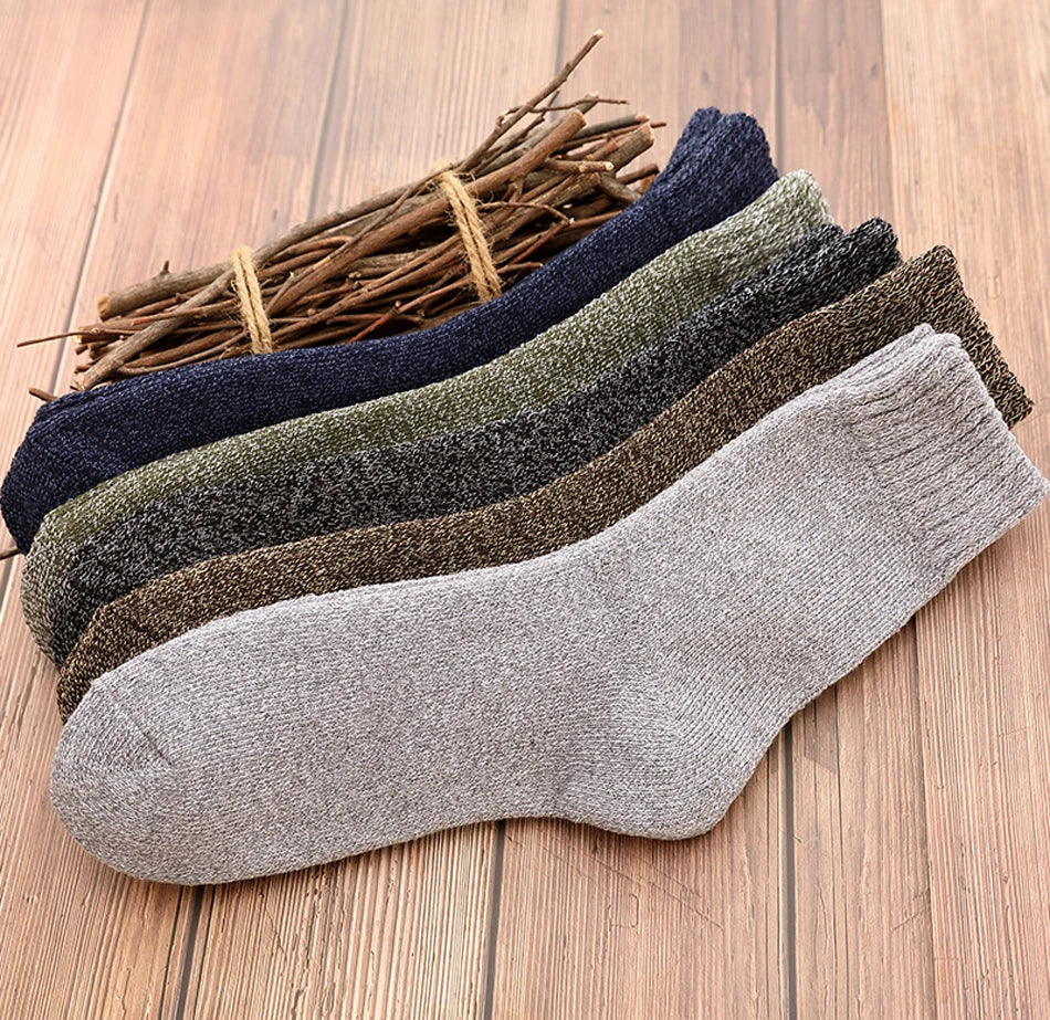 5 Pairs Thicken Wool Socks Men High Quality Towel Keep Warm Winter Socks Cotton Christmas Gift Socks For Man Thermal Size 38-45