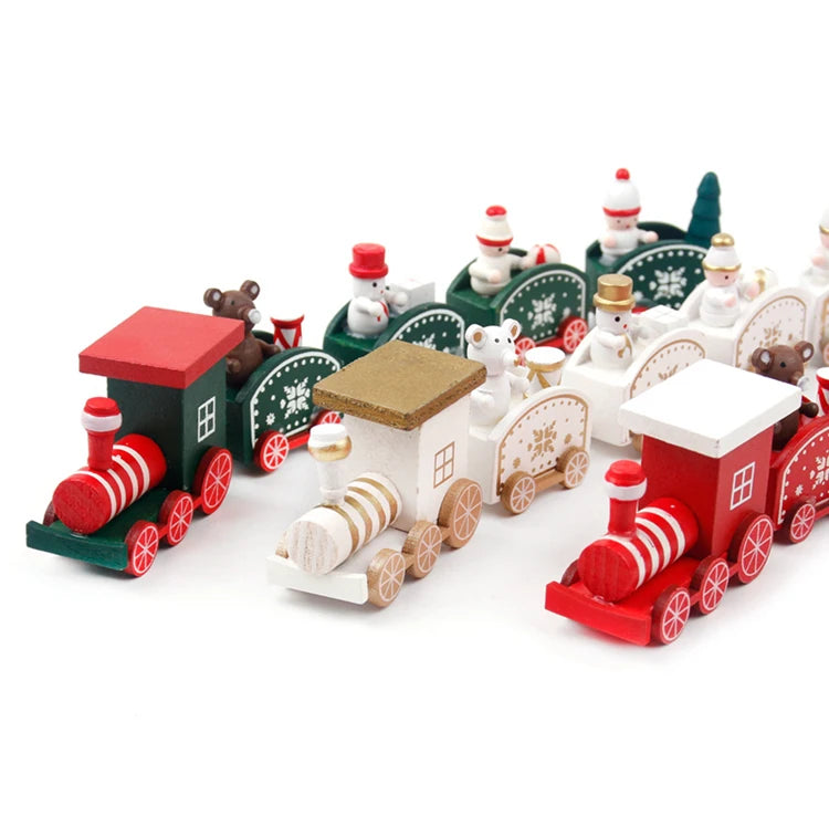 Wooden/Plastic Train Christmas Ornament Merry Christmas Decoration For Home 2024 Xmas Gifts Noel Natal Navidad New Year 2025