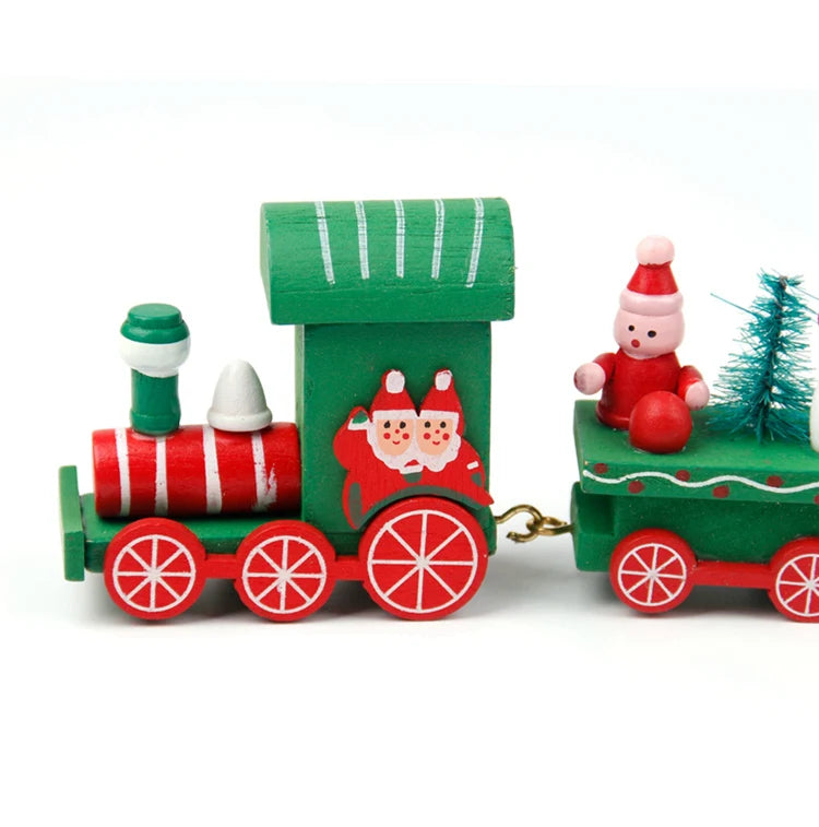 Wooden/Plastic Train Christmas Ornament Merry Christmas Decoration For Home 2024 Xmas Gifts Noel Natal Navidad New Year 2025