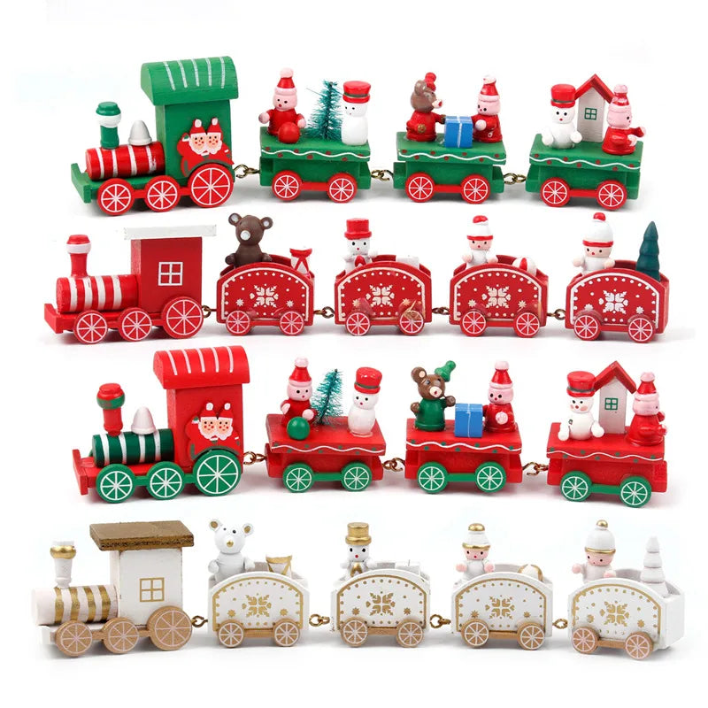 Wooden/Plastic Train Christmas Ornament Merry Christmas Decoration For Home 2024 Xmas Gifts Noel Natal Navidad New Year 2025