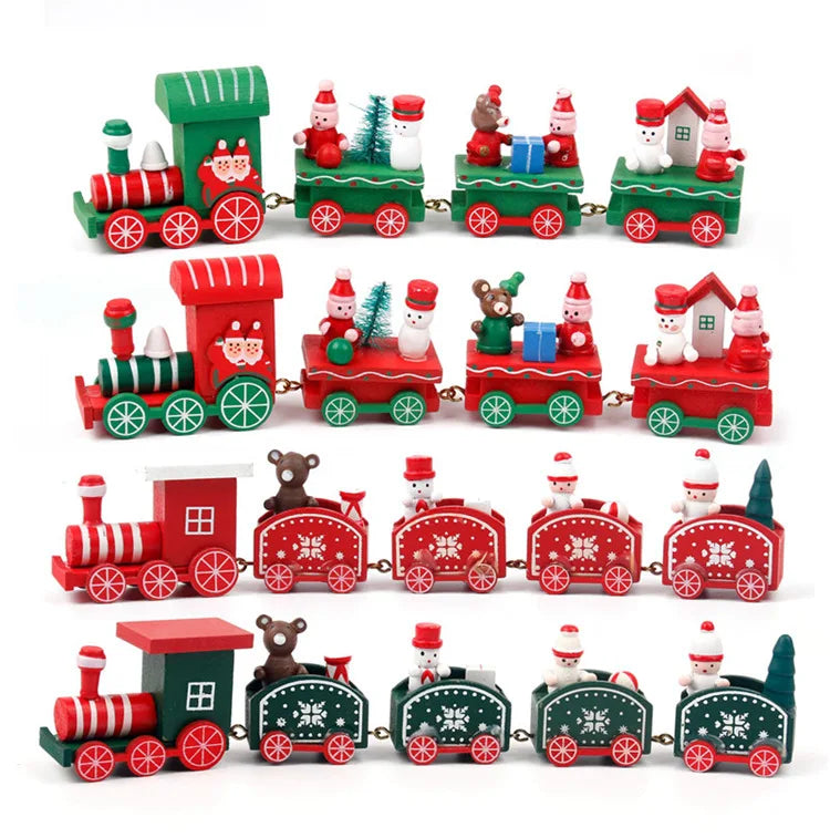 Wooden/Plastic Train Christmas Ornament Merry Christmas Decoration For Home 2024 Xmas Gifts Noel Natal Navidad New Year 2025