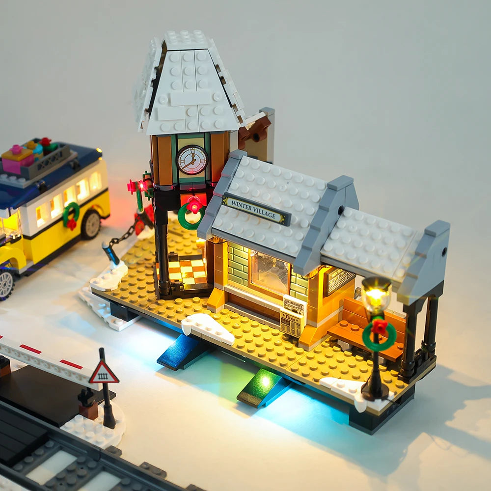 LED Light Kit For Christmas Gift 10259 Winter Village Station Series Compatible With 36011 Building Blocks Toy Lamp Set No Model