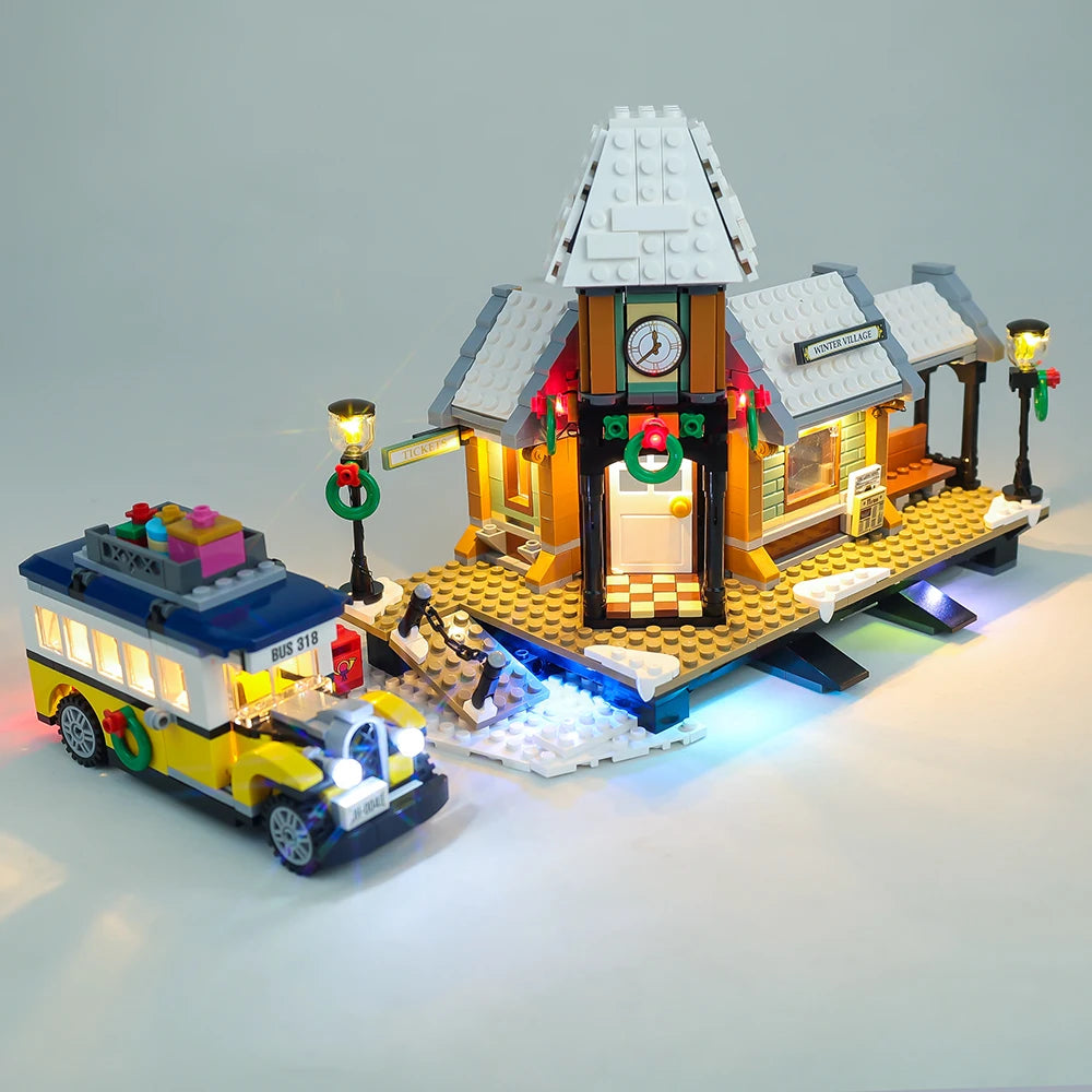 LED Light Kit For Christmas Gift 10259 Winter Village Station Series Compatible With 36011 Building Blocks Toy Lamp Set No Model