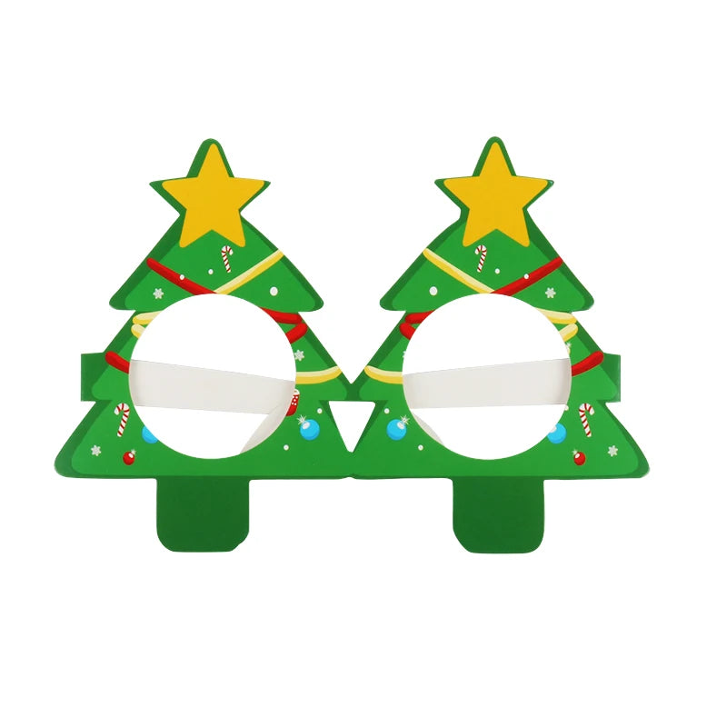 9pcs Santa Claus Xmas Tree Elk Paper Glasses Frame Christmas Glasses Photo Prop Christmas decorations new year Navidad kids gift