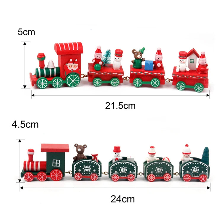 Wooden/Plastic Train Christmas Ornament Merry Christmas Decoration For Home 2024 Xmas Gifts Noel Natal Navidad New Year 2025