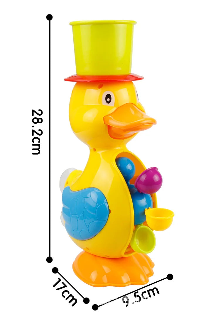 Kids Shower Bath Toys Cute Yellow Duck Waterwheel Toys Baby Faucet Bathing Water Spraying Tool Wheel Type Dabbling Toy