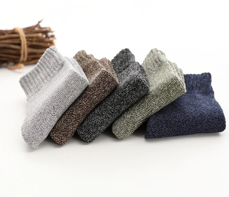 5 Pairs Thicken Wool Socks Men High Quality Towel Keep Warm Winter Socks Cotton Christmas Gift Socks For Man Thermal Size 38-45