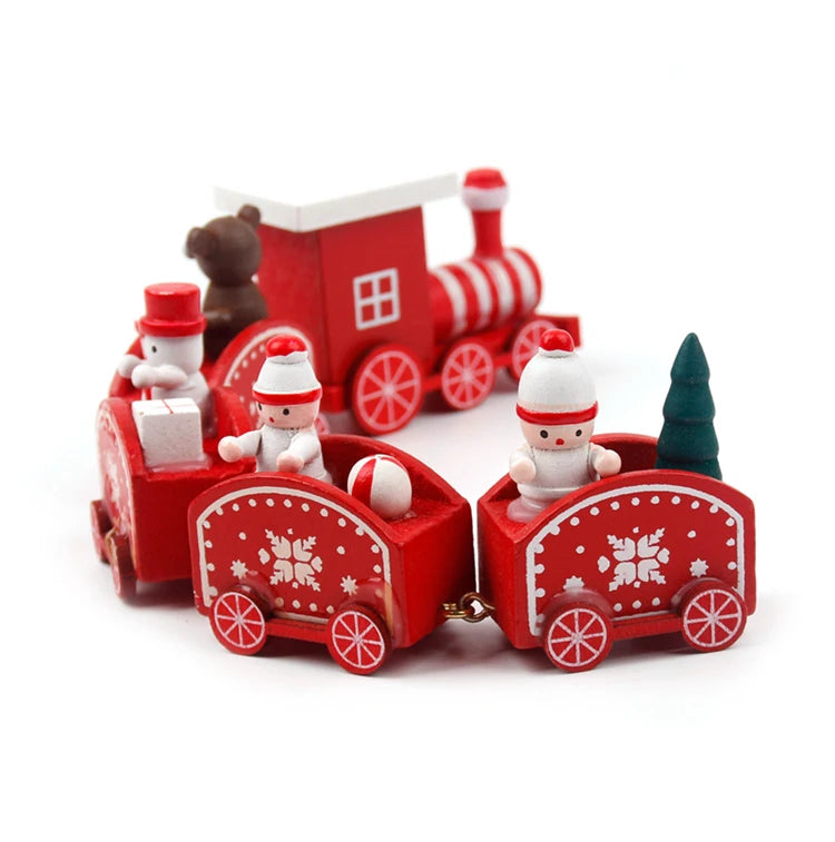 Wooden/Plastic Train Christmas Ornament Merry Christmas Decoration For Home 2024 Xmas Gifts Noel Natal Navidad New Year 2025