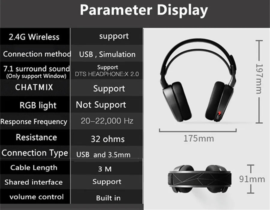 2019 Edition SteelSeries Arctis 7 Gaming Headset High  DTSXv2.0 7.1 Wireless game headset Headphone wear belt wheat