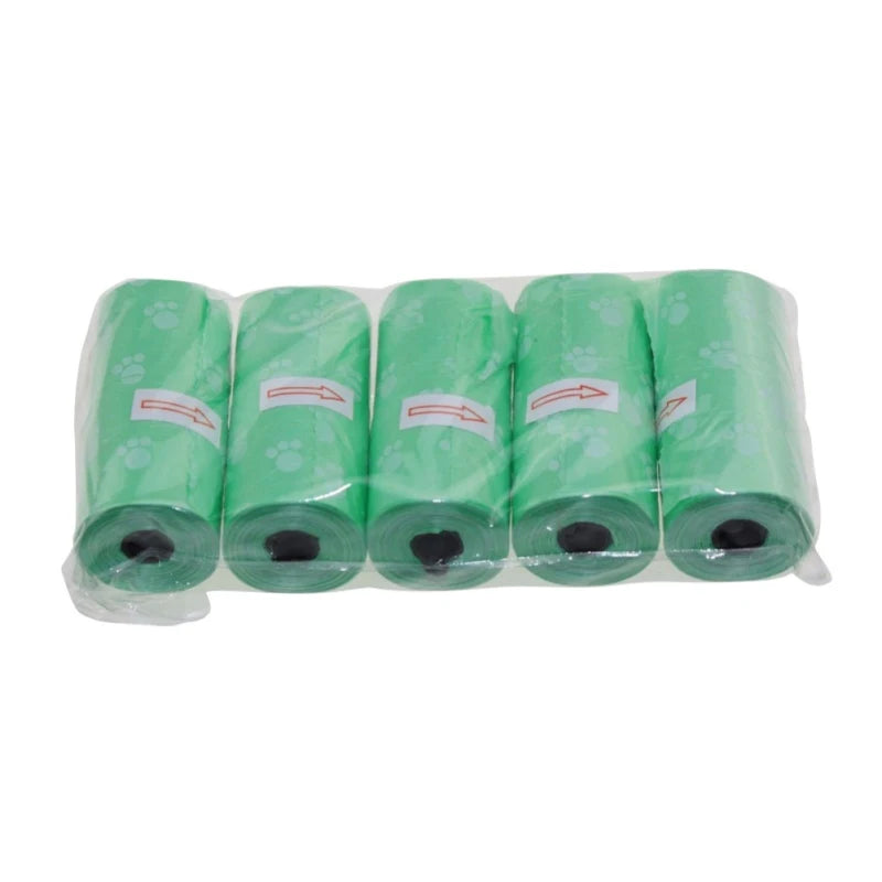 5 Roll Biodegradable Pet Dog Poop Bag Zero Waste Dog Pooper Bags Dispenser Pets Disposable Products For Dogs Litter Poop Bags