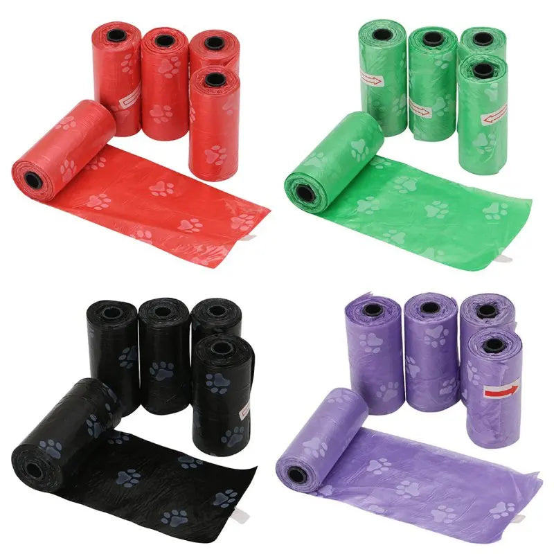 5 Roll Biodegradable Pet Dog Poop Bag Zero Waste Dog Pooper Bags Dispenser Pets Disposable Products For Dogs Litter Poop Bags