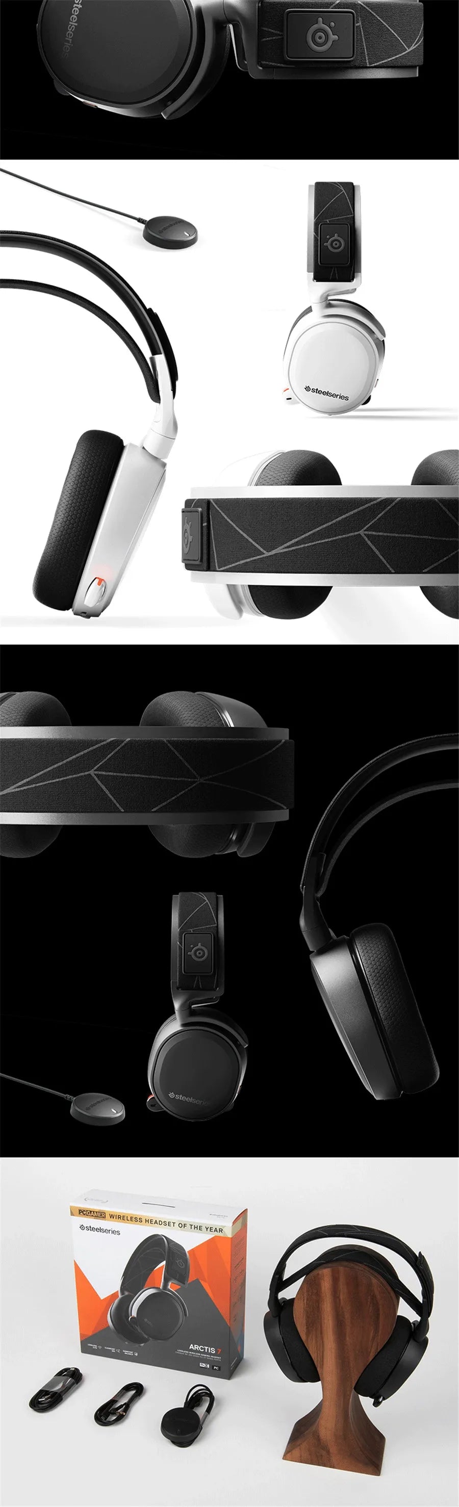 SteelSeries Arctis 7  Wireless Gaming Headset with DTS Headphone:X 7.1 Surround for PC Playstation 4 VR Android and iOS