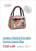 Aosbos Portable Thermal Lunch Bags for Women Kids Men Fashion  Picnic Cooler Lunch Bag Insulated Travel Food Tote Bags Box 2019