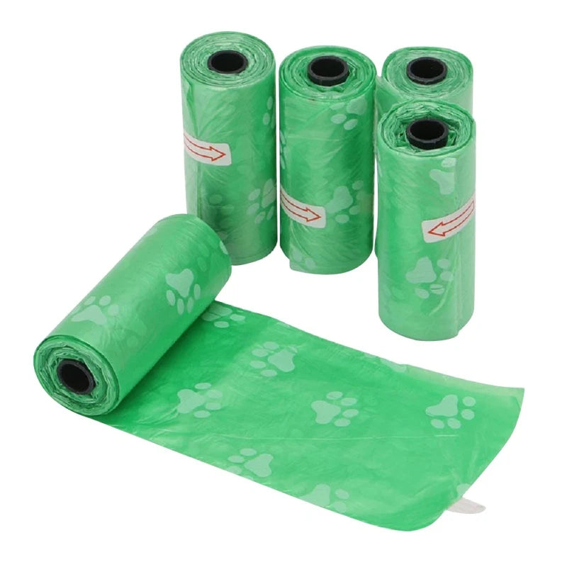 5 Roll Biodegradable Pet Dog Poop Bag Zero Waste Dog Pooper Bags Dispenser Pets Disposable Products For Dogs Litter Poop Bags