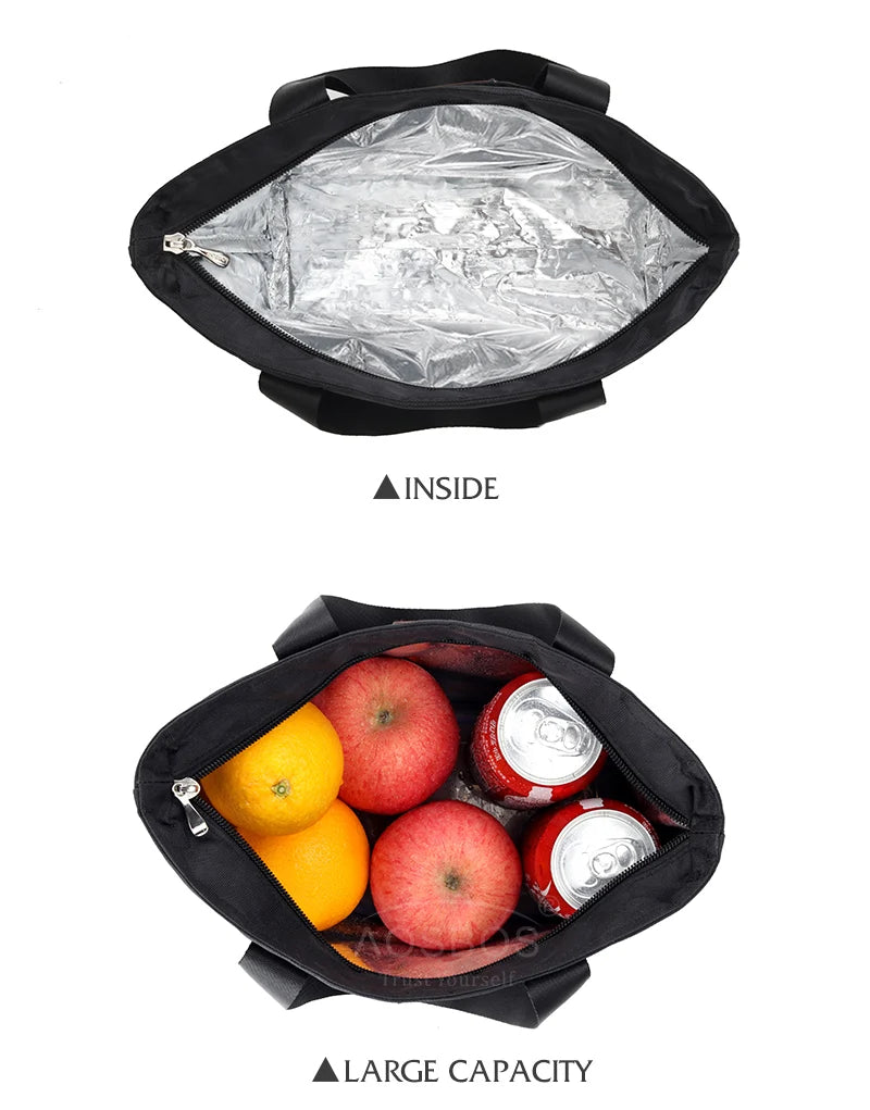 Aosbos Portable Thermal Lunch Bags for Women Kids Men Fashion  Picnic Cooler Lunch Bag Insulated Travel Food Tote Bags Box 2019