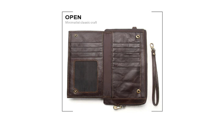 2022 Men Wallet Clutch Genuine Leather Brand Rfid  Wallet Male Organizer Cell Phone Clutch Bag Long Coin Purse Free Engrave