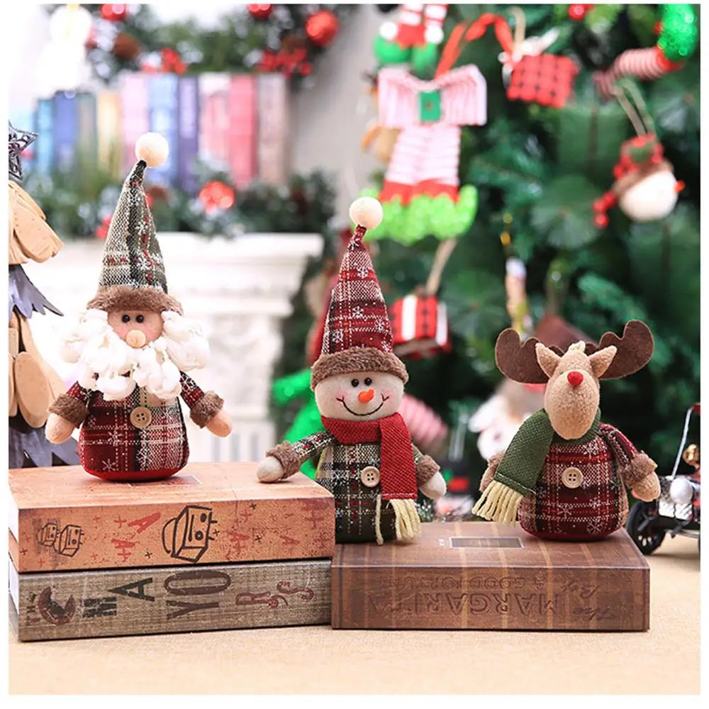 Christmas Dolls Santa Claus Snowman Elk Toys Xmas Figurines Red Xmas Tree Ornament Christmas Decorations For Home  navidad 2021