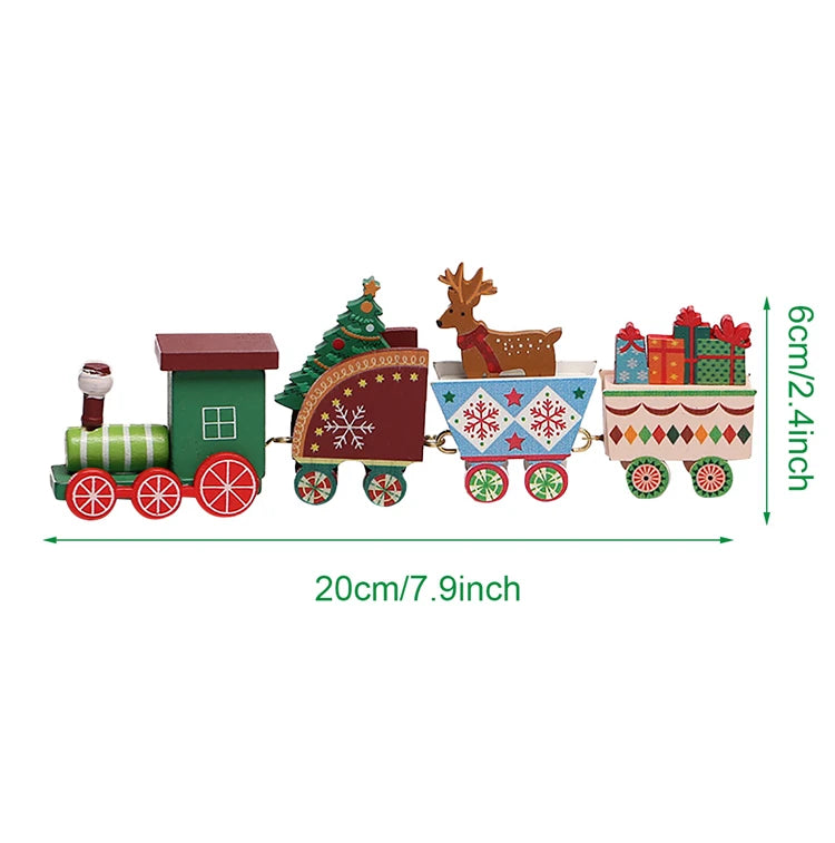 Wooden/Plastic Train Christmas Ornament Merry Christmas Decoration For Home 2024 Xmas Gifts Noel Natal Navidad New Year 2025