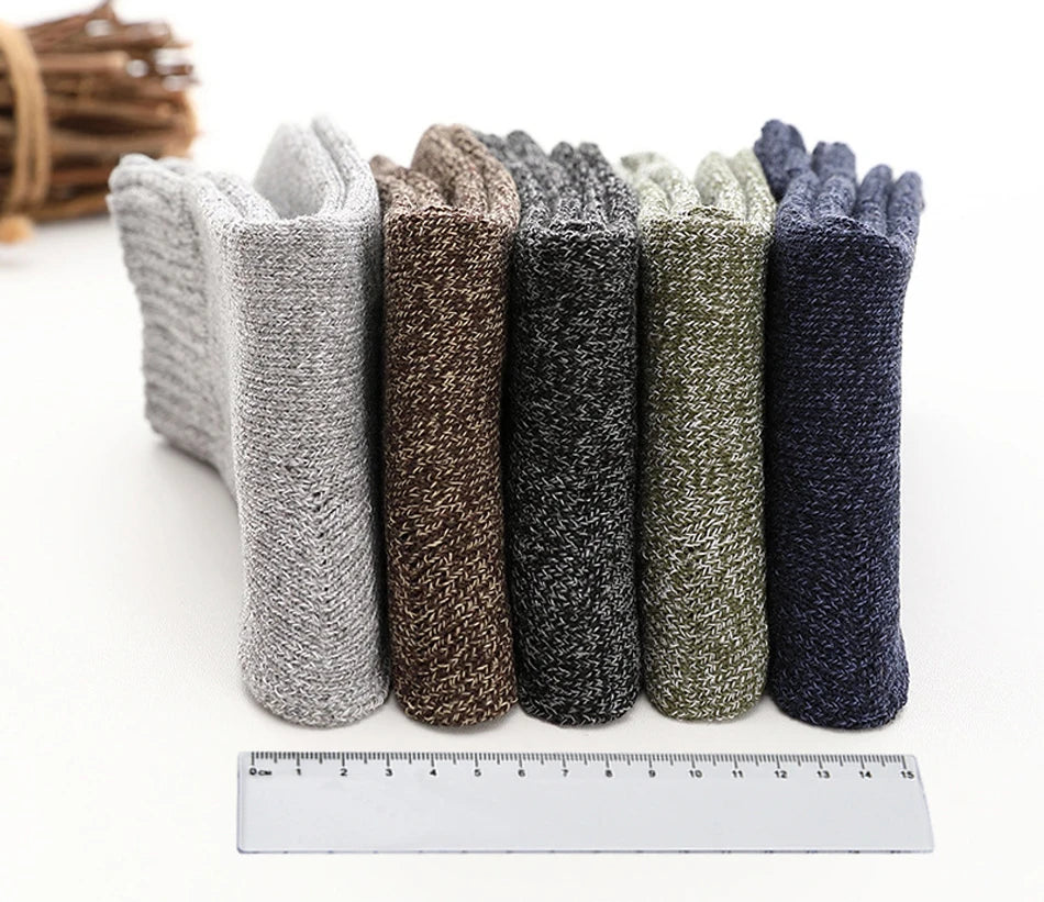 5 Pairs Thicken Wool Socks Men High Quality Towel Keep Warm Winter Socks Cotton Christmas Gift Socks For Man Thermal Size 38-45