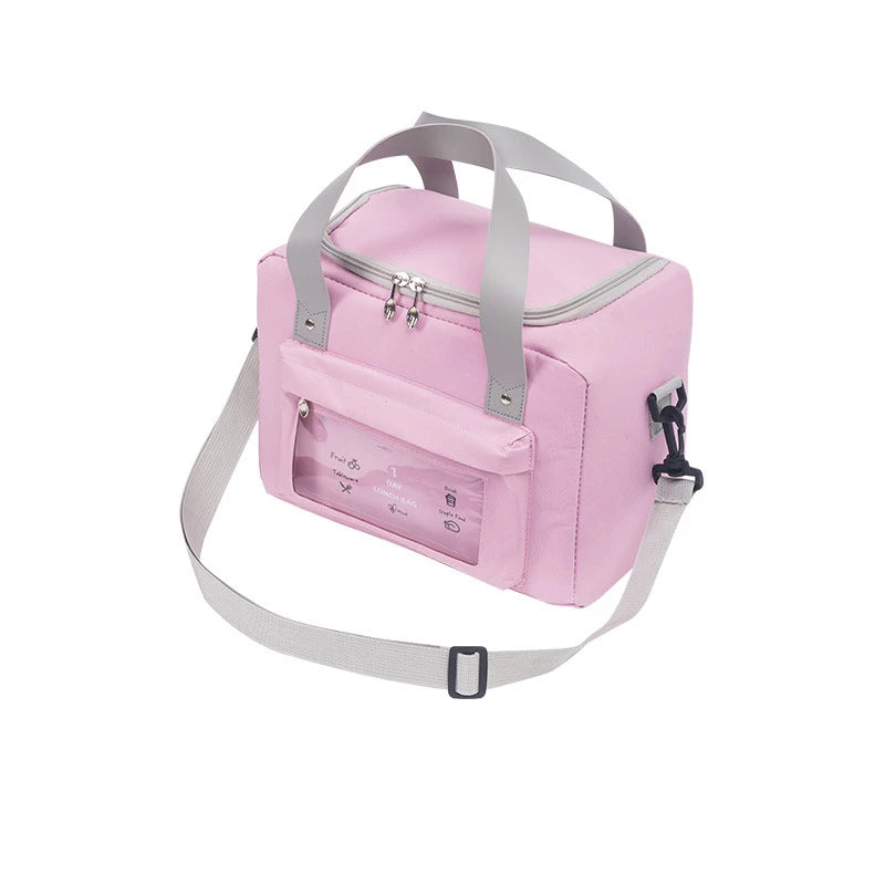 High-Capacity Insulated Oxford Cloth Lunch Bag Portable Crossbody Thermal Picnic School Food Container Bento Box Cooler Bags