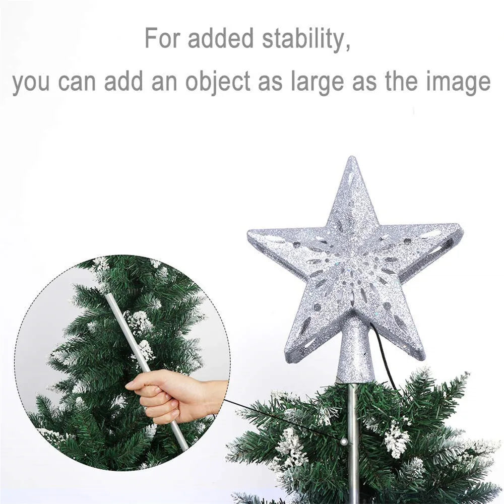 LED Snowflake Projector Lamp Rotating Night Lamp Dynamic Snowstorm Effect Light For Christmas Tree Toppers Indoor Bedroom Decor