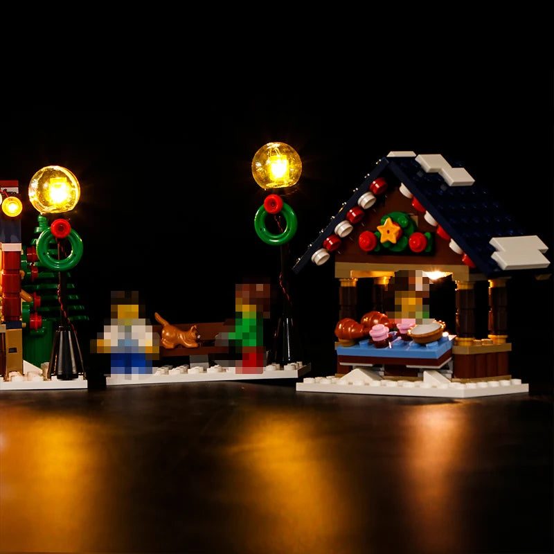 Vonado LED Lighting Set for 10235 Christmas Winter Village Market 36010 Model Toy Light Kit, Not Included the Building Block