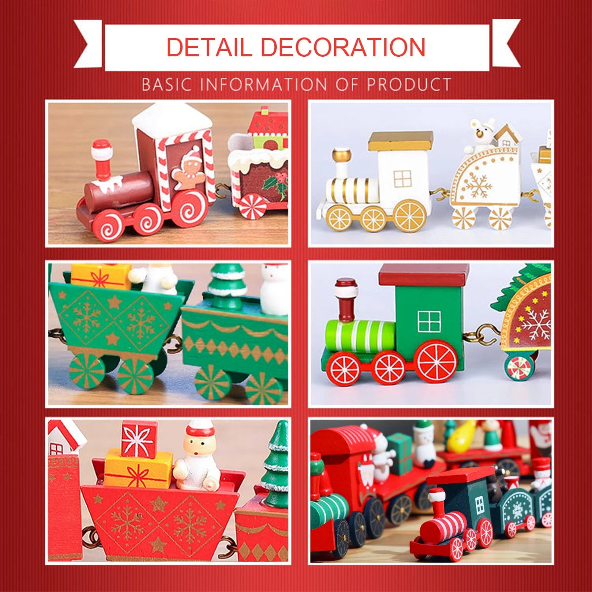 Wooden/Plastic Train Christmas Ornament Merry Christmas Decoration For Home 2024 Xmas Gifts Noel Natal Navidad New Year 2025