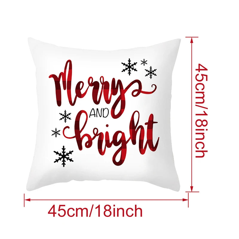 45cm Christmas Cushion Cover Navidad Merry Christmas Decorations For Home 2024 Xmas Noel Cristmas Ornaments New Year Gifts 2025