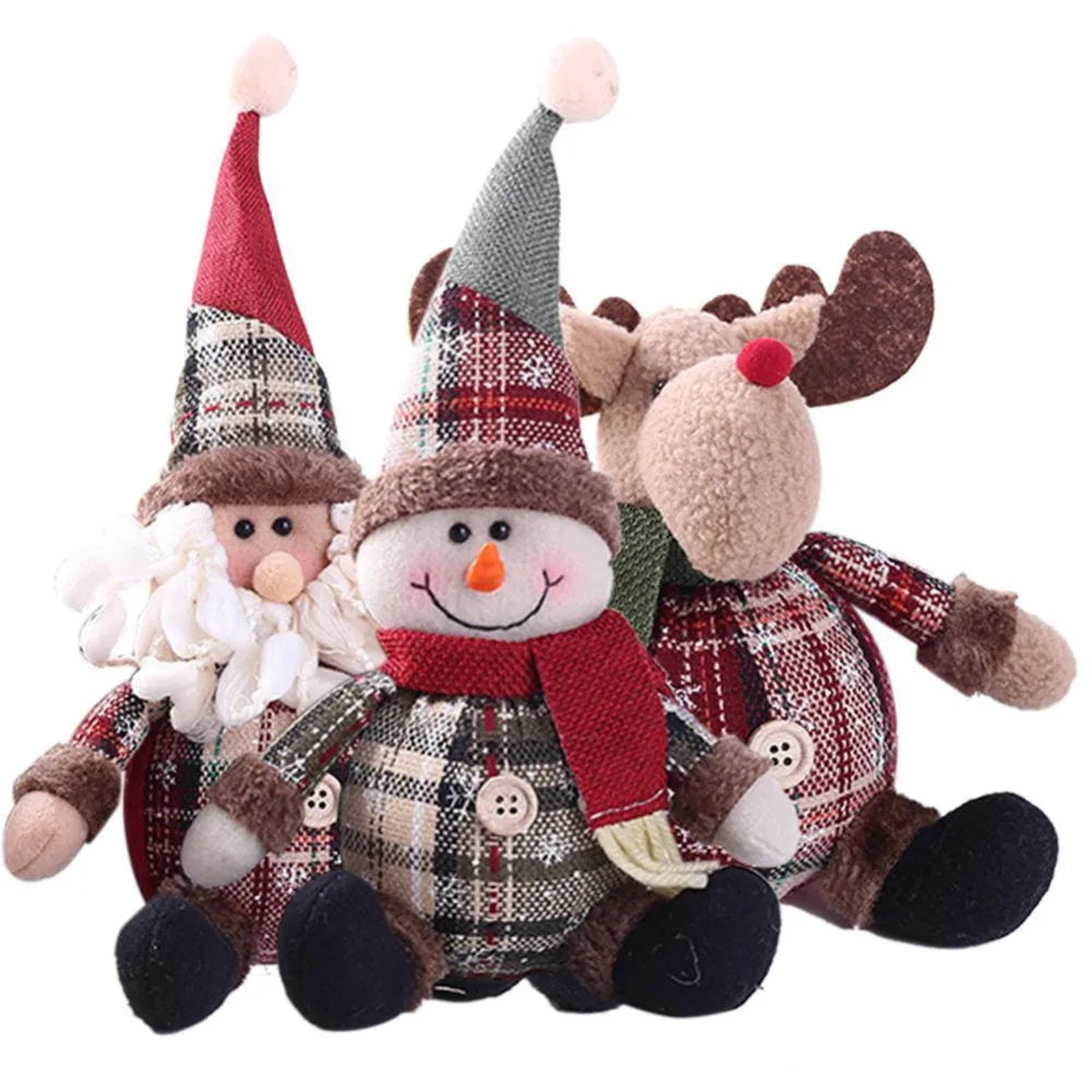 Christmas Dolls Santa Claus Snowman Elk Toys Xmas Figurines Red Xmas Tree Ornament Christmas Decorations For Home  navidad 2021