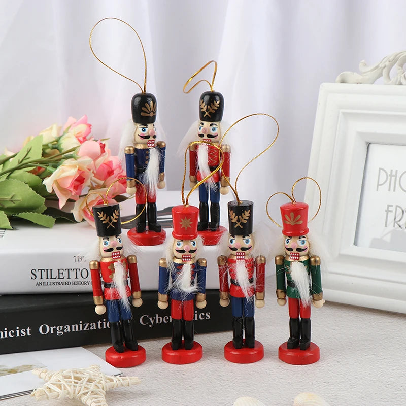 2020 Year 10cm Wooden Nutcracker Doll Soldier Puppet Christmas Kids Gifts New Year Christmas Tree Pendant Ornaments Decoration