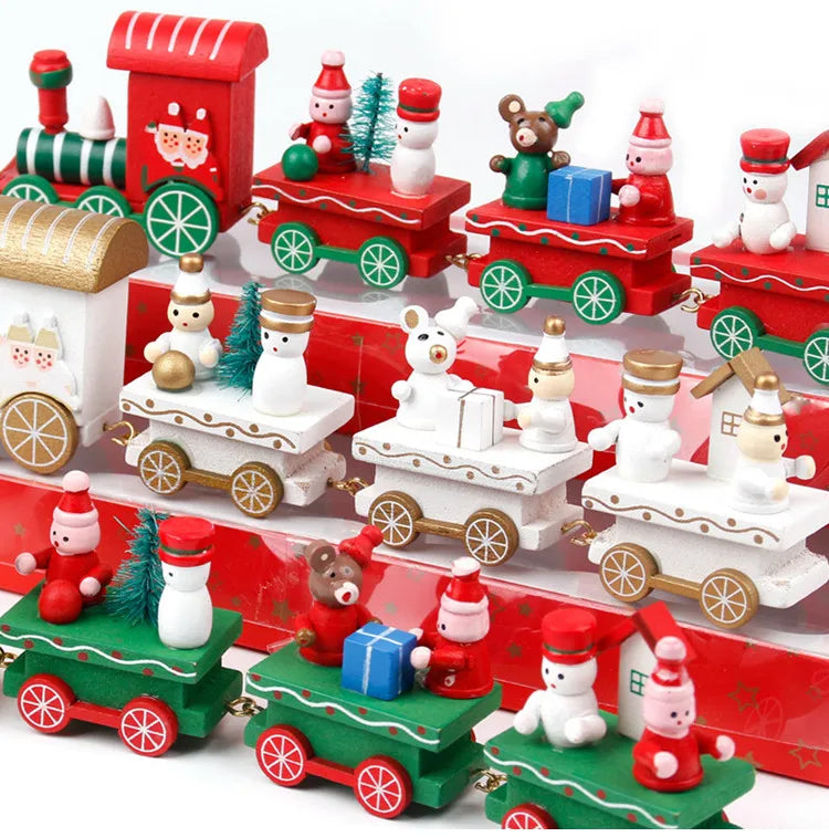 Wooden/Plastic Train Christmas Ornament Merry Christmas Decoration For Home 2024 Xmas Gifts Noel Natal Navidad New Year 2025