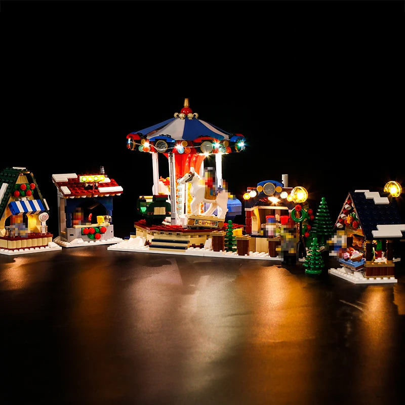 Vonado LED Lighting Set for 10235 Christmas Winter Village Market 36010 Model Toy Light Kit, Not Included the Building Block