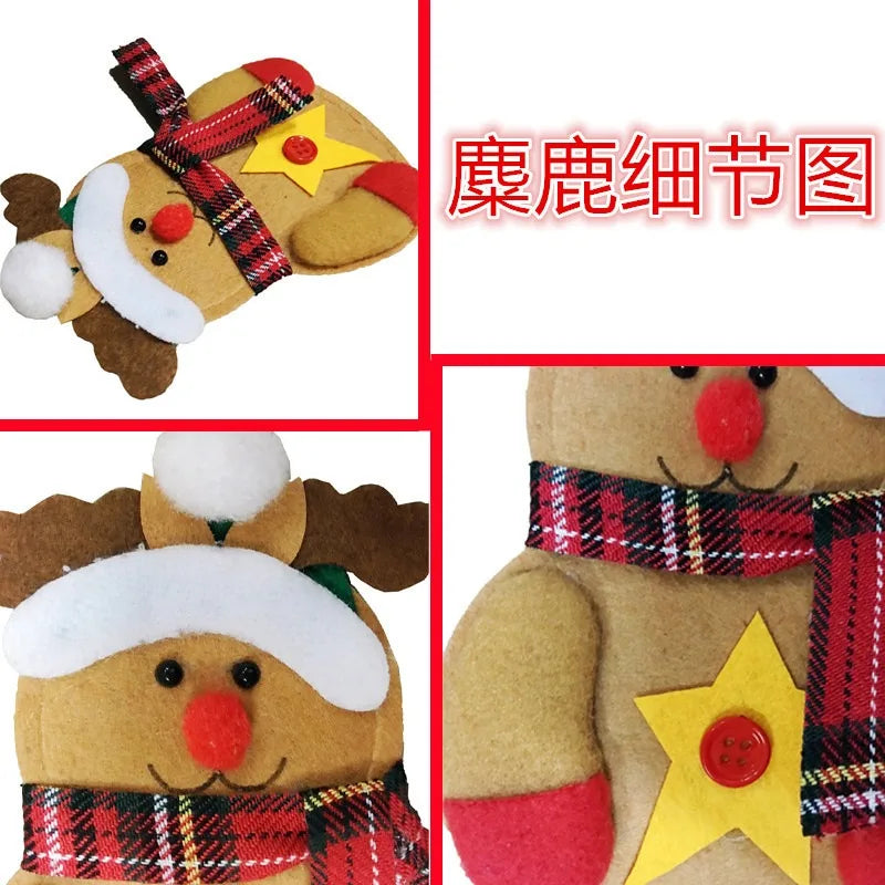 Christmas Knife And Fork Cover Christmas Sticker Hat Knife And Fork Bag Diy Crafts Party Decor Home Decor Accessories