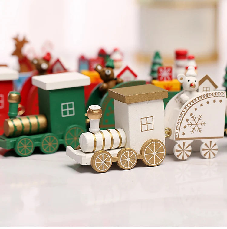 Wooden/Plastic Train Christmas Ornament Merry Christmas Decoration For Home 2024 Xmas Gifts Noel Natal Navidad New Year 2025