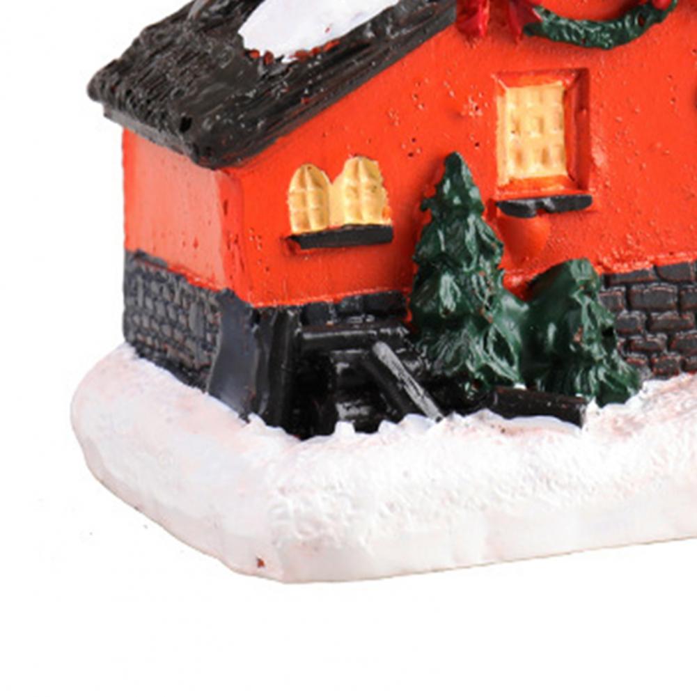 Christmas Scene Village Houses Town Decoration With Warm White Led Light 2021 Xmas Christmas Ornament Kids Gift For Home Decor